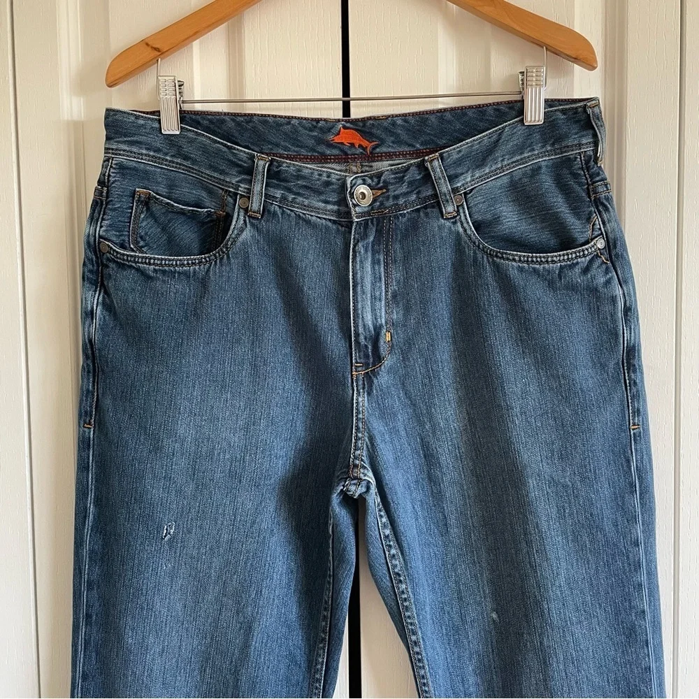 Tommy Bahama Cayman Relaxed Jeans Men’s 36x32 Blue Dark Wash Straight Logo